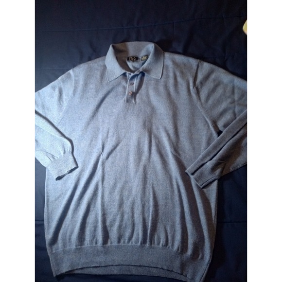 Jos. A. Bank Other - Jos A Bank Signature Sweater Mens‎ XL Blue Merino Wool Polo Casual